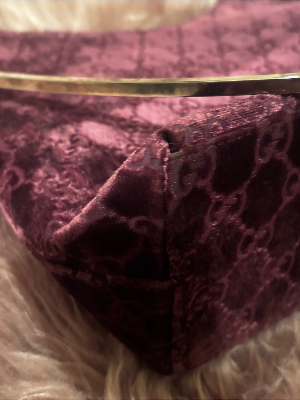 ❤️🔥FlaShSaLE❤️🔥Rare Vintage Gucci Tom Ford Velvet Bag in Deep Plum $1049 - Picture 5 of 13